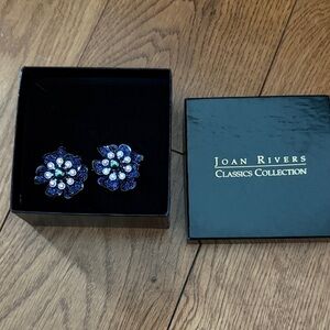 Joan Rivers Midnight Blue Floral Earrings